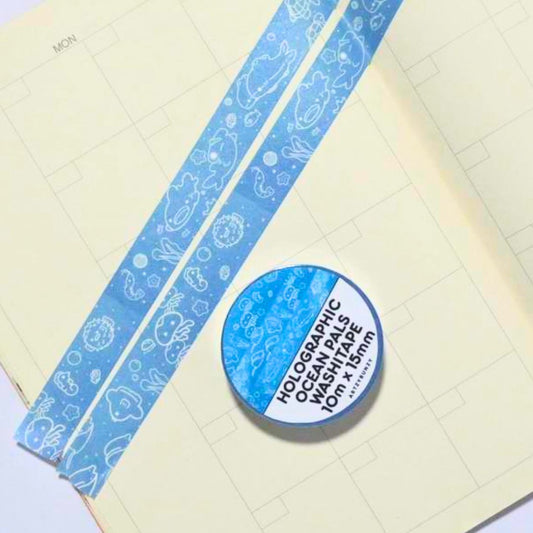 Holographic Ocean Pals Washi Tape| 10mm x 15mm