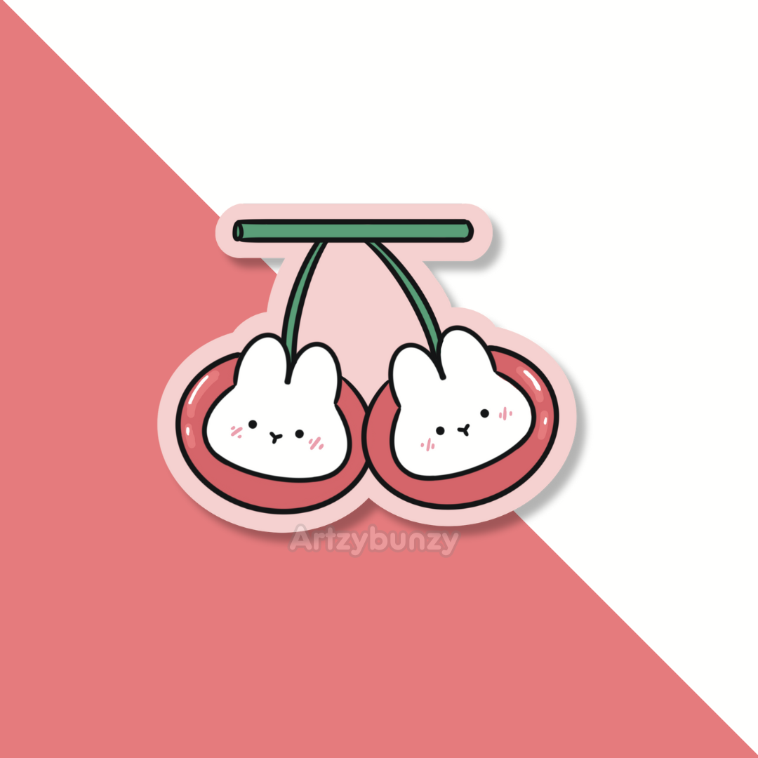 Cherry Twin Bunny | Sticker