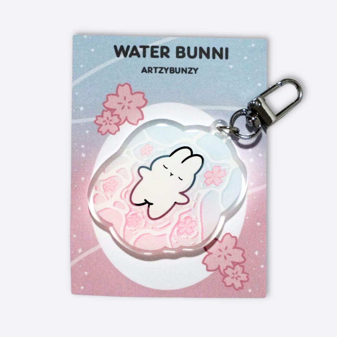 Water Bunni | Acrylic Epoxy Keychain