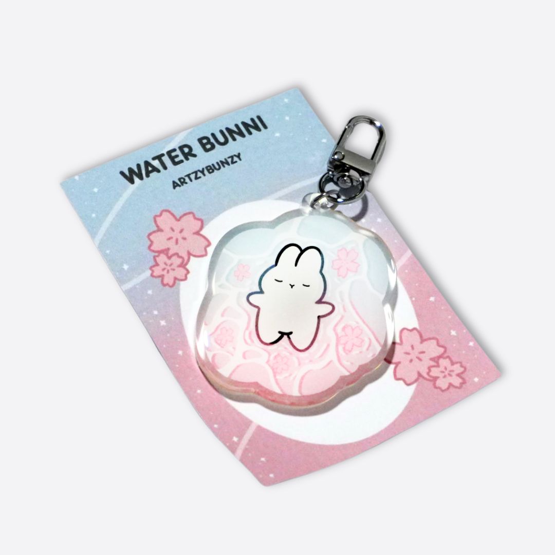 Water Bunni | Acrylic Epoxy Keychain