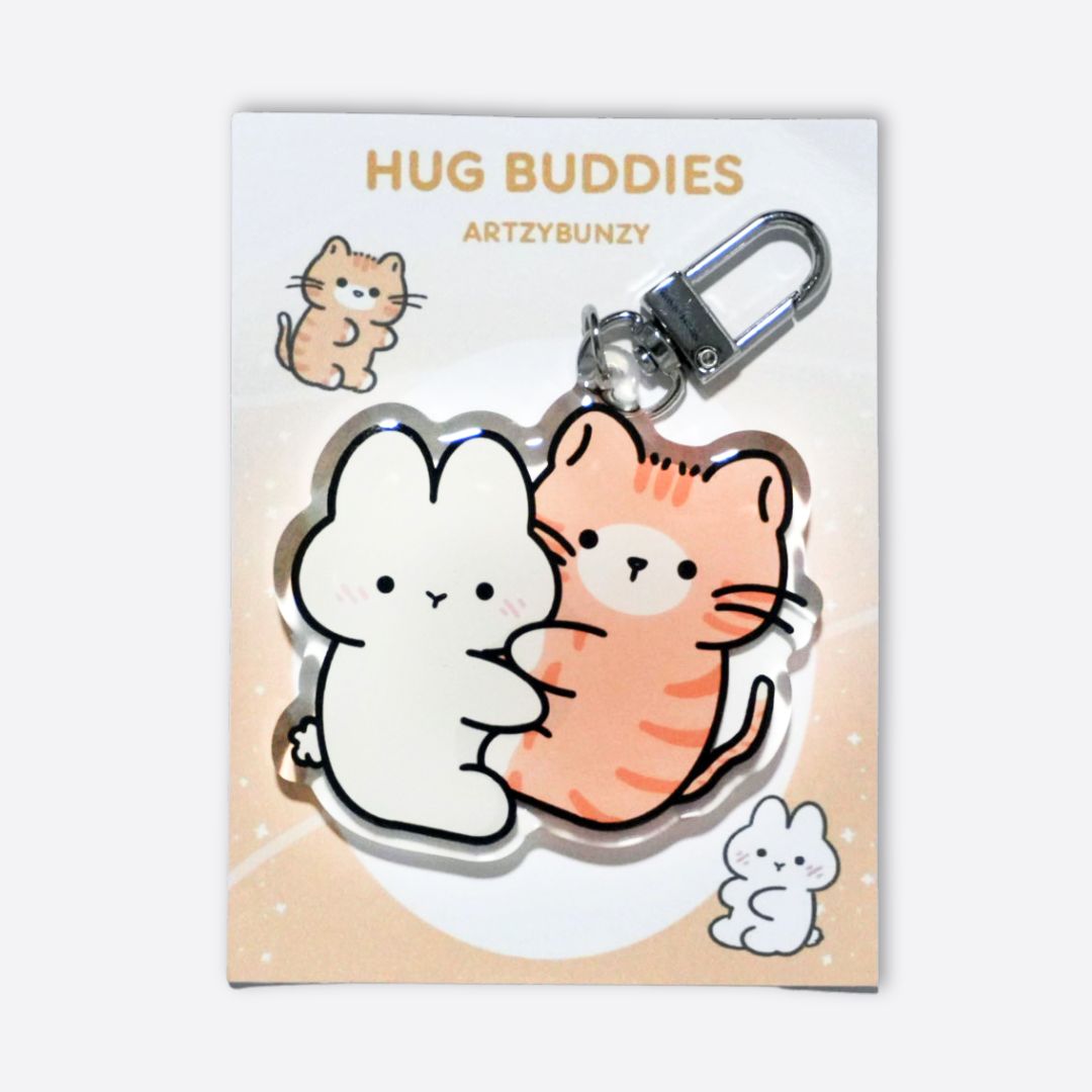Hug Bunni | Acrylic Epoxy Keychain