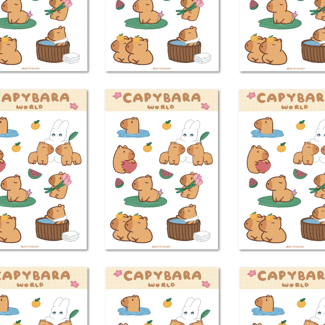 Sticker Sheet - Capy world