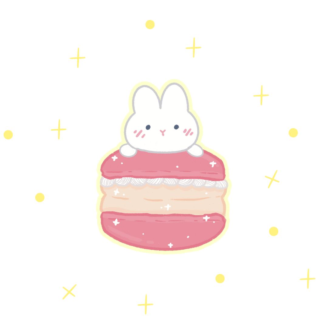 Vinyl sticker - Pink Macaroon Bunny