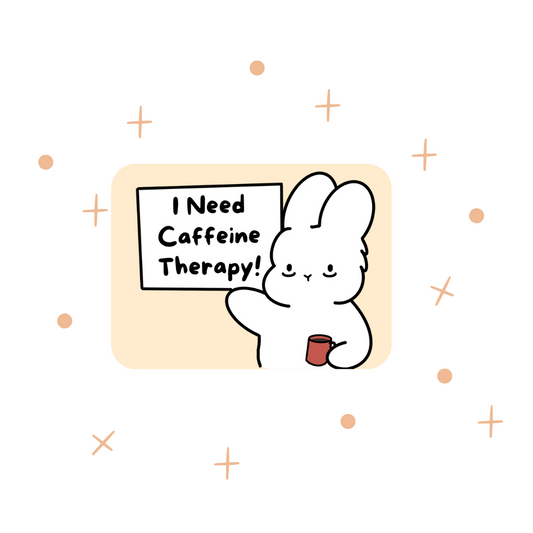 Vinyl sticker - Caffeine Therapy Bunny
