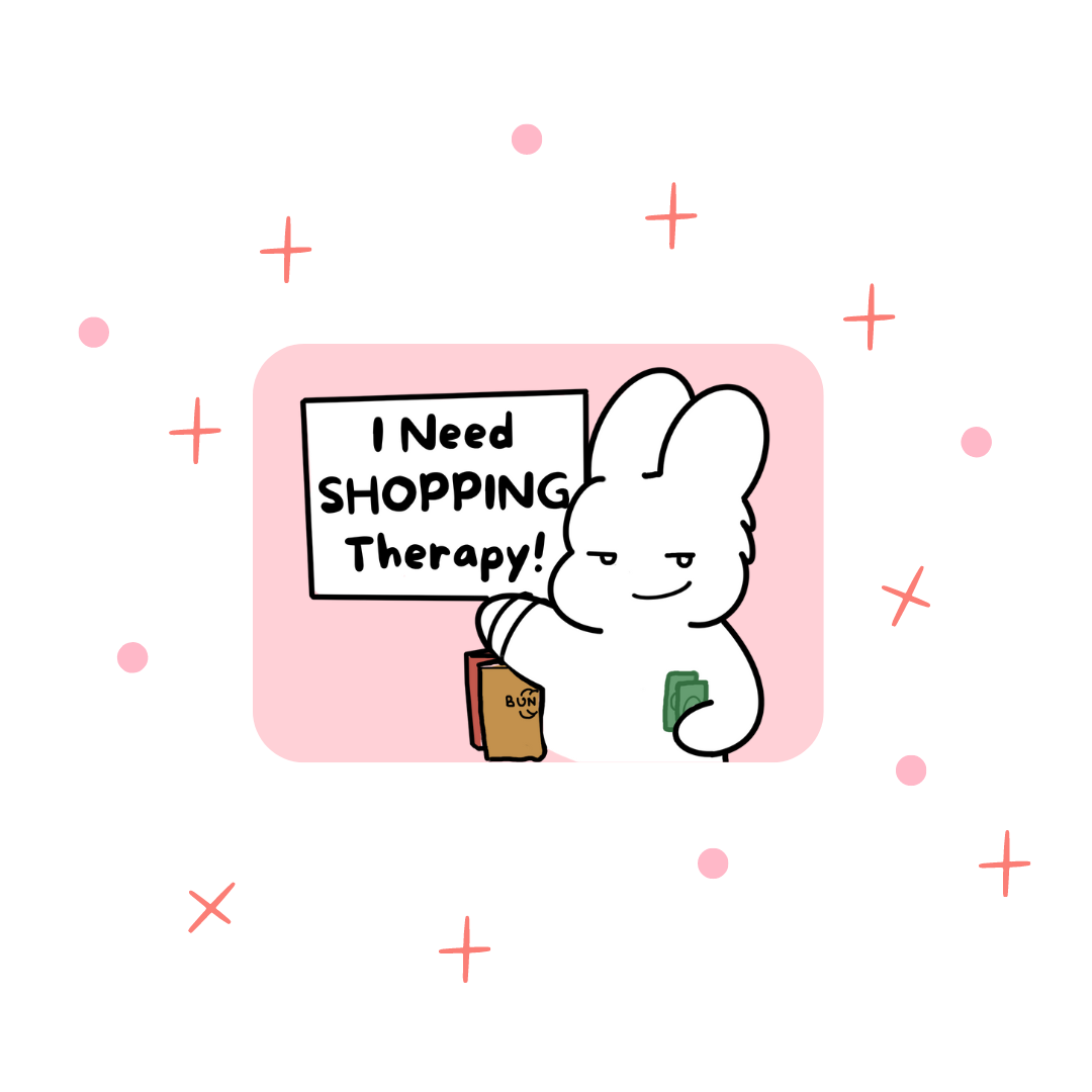 Vinyl sticker - Shopping Therapy Bunny