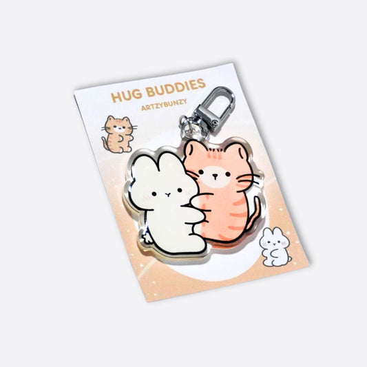 Hug Bunni | Acrylic Epoxy Keychain