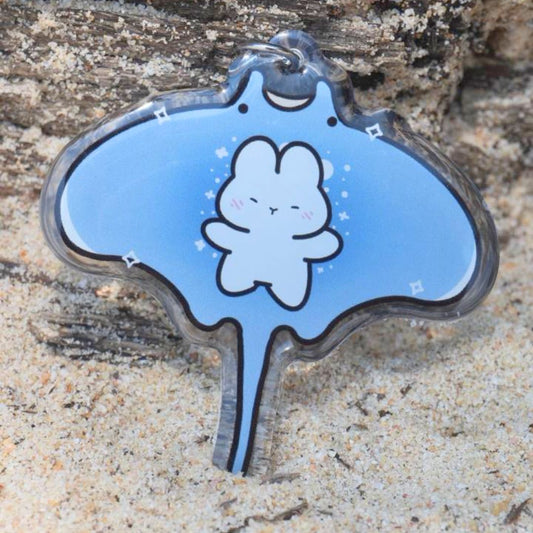 Manta Ray Pals| Acrylic Epoxy Keychain