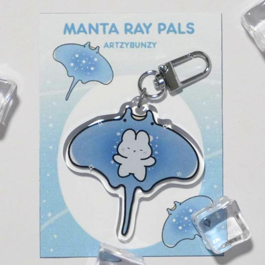 Manta Ray Pals| Acrylic Epoxy Keychain