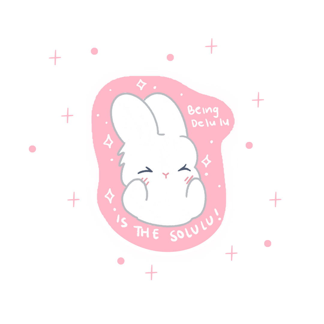 Vinyl Sticker - delulu bunny